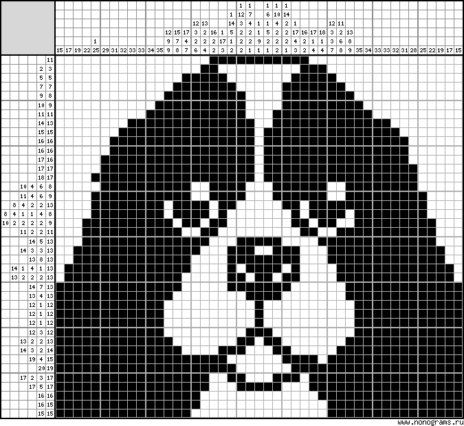 Black & white Japanese crossword «Cocker Spaniel»