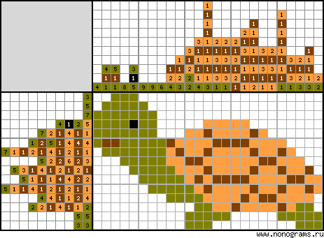 Colour Japanese crossword «Turtle»