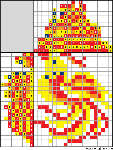 Colour Japanese crossword «Phoenix»