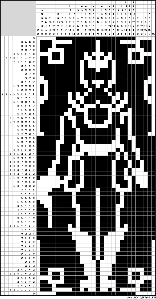 Black white Japanese crossword Gozyu Unicorn (No 1 Sentai Gozyuger)