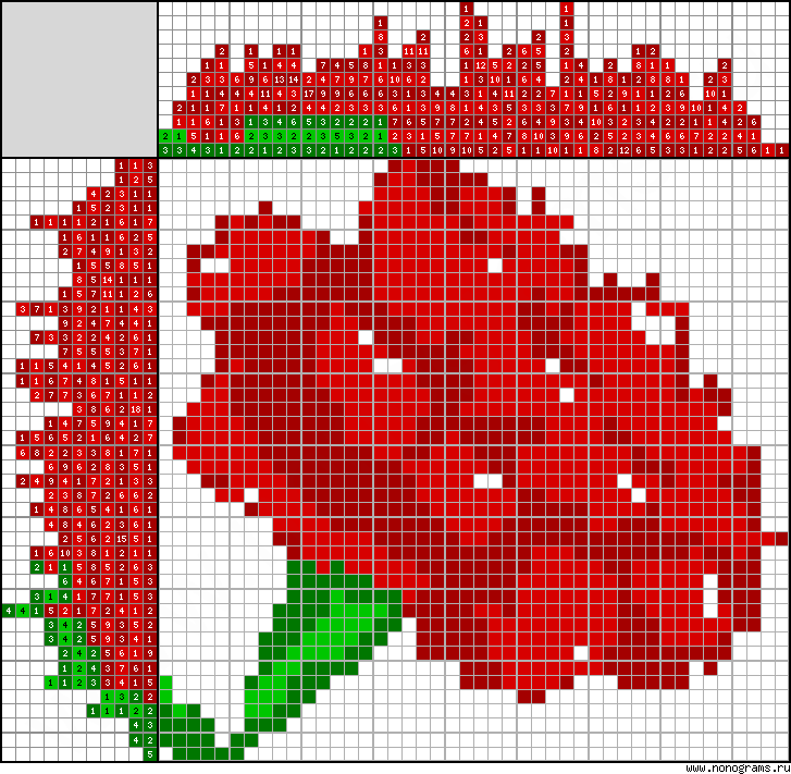 Colour Japanese Crossword «carnation»