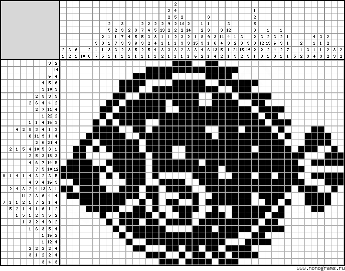 Black & white Japanese crossword «Flounder»