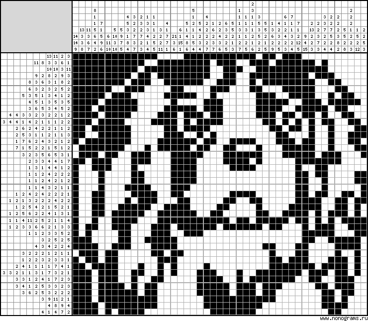 Black & white Japanese crossword «Cavalier King Charles Spaniel»