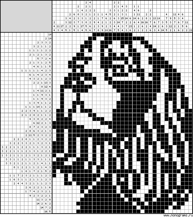 Black & white Japanese crossword «Cavalier King Charles Spaniel»