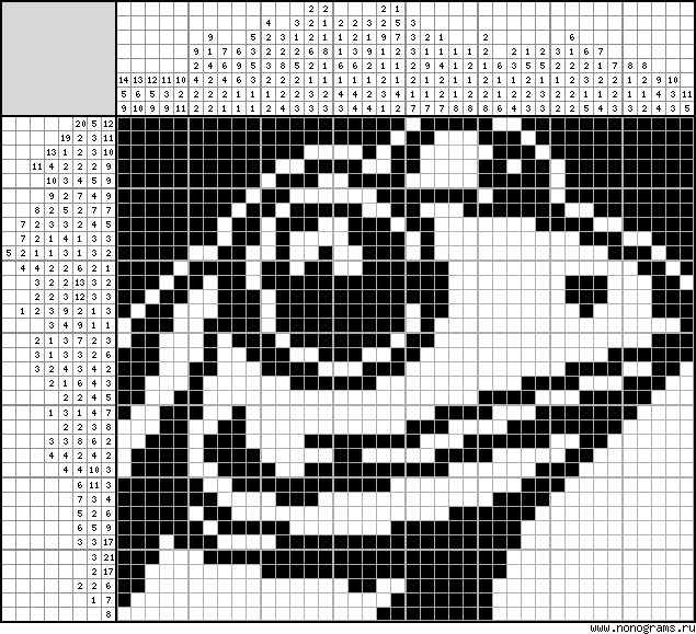 Black & white Japanese crossword «Frog»