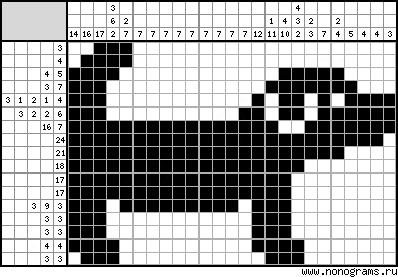 Black & white Japanese crossword «Small Dog»