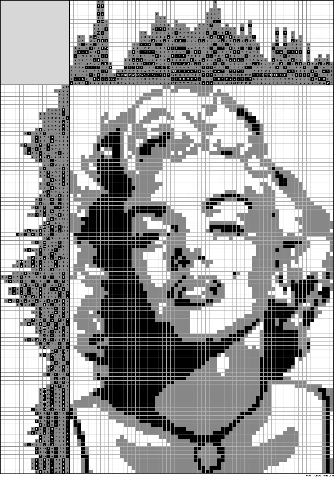 Colour Japanese crossword «Marilyn Monroe»