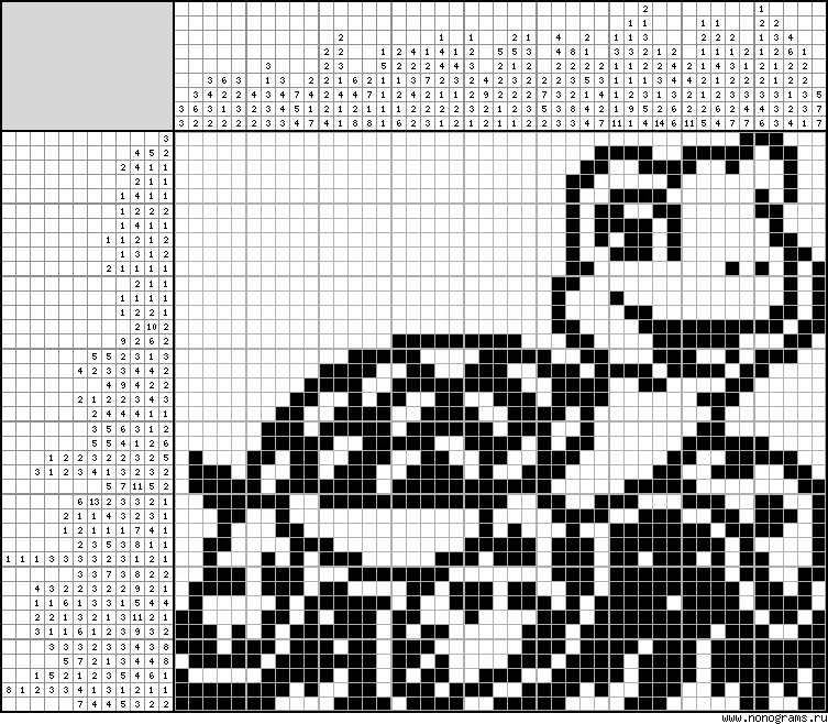 Black White Japanese Crossword Sea Turtle