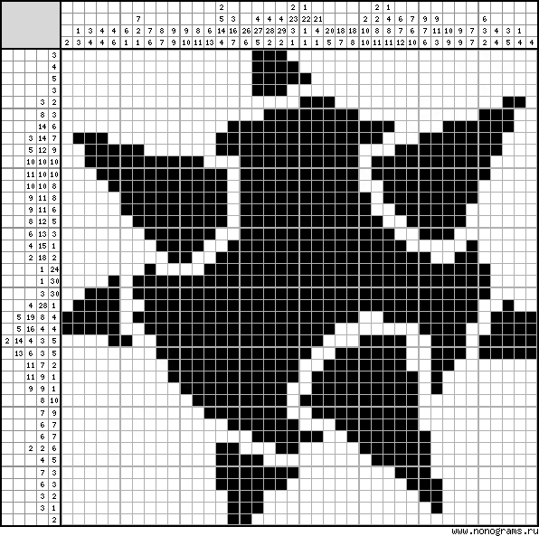 Black & white Japanese crossword «Mace Head»