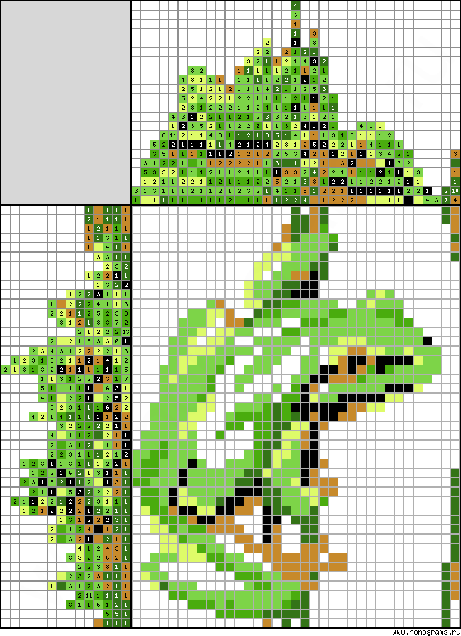 Colour Japanese crossword «European Tree Frog»