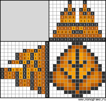 Colour Japanese crossword «Autumn leaf»