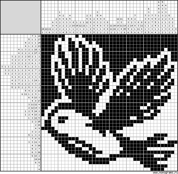 Black & white Japanese crossword «Bird»