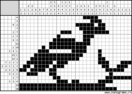 Black & white Japanese crossword «Bird»