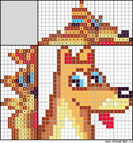 Colour Japanese crossword «Dog»