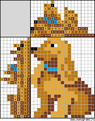 Colour Japanese crossword «Spaniel»