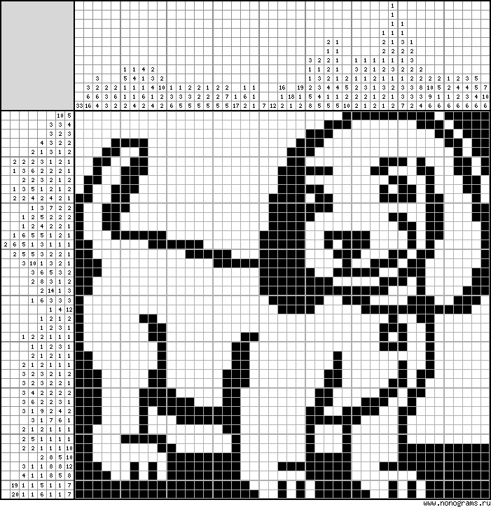 Black & white Japanese crossword «Dachshund»