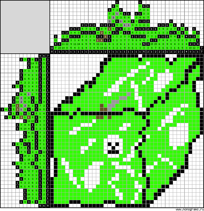 Colour Japanese crossword «Gelatinous Cube»